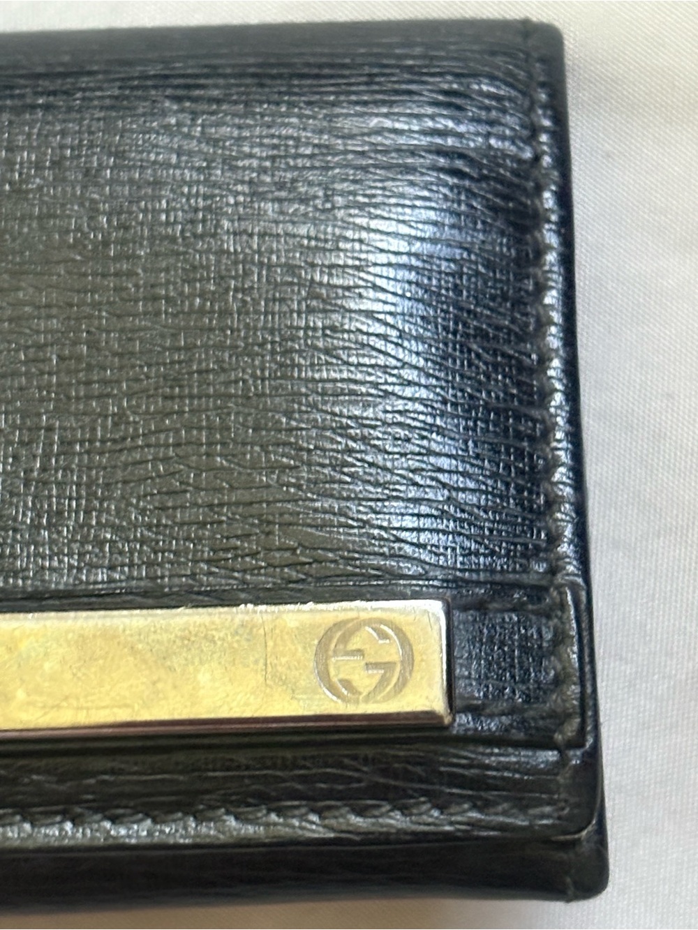 Authentic Gucci Black Leather card Wallet with GG Logo unisex